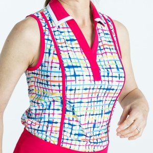 Kinona Shape Shifter Sleeveless Golf Shirt - Blurred Lines